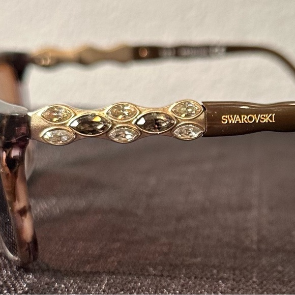 Swarovski Sunglass Eyeglasses SW 5133 059 Grey/tortoise Brown Crystals Square - Picture 5 of 9
